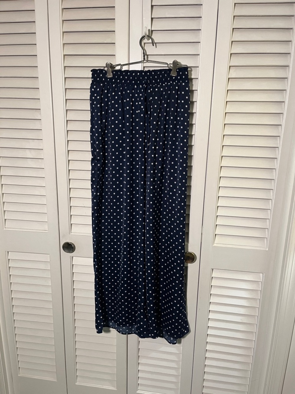 summersalt Navy and White Polka Dot palazzo pants